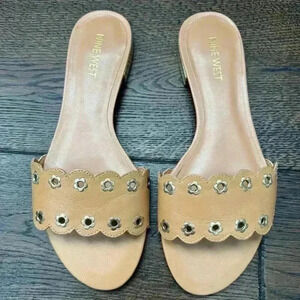 Nine  West Leather Sandals - Black & Tan